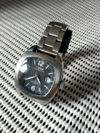 Vintage Gmt T.  F.  U International Date 24 Hour Hand Watch