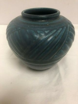 Antique Rookwood Pottery Matt Blue Deco Style 1943