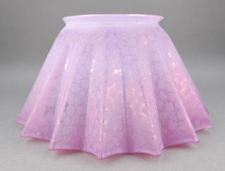 Fine Antique Victorian Cranberry Pink Opalescent Art Glass Lamp Light Shade 2