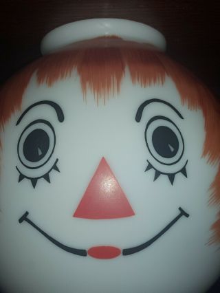 Vintage Raggedy Ann/andy Glass Ceiling/lamp Light Fixture Hand Painted