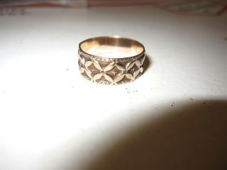 Antique 18k Gold Wedding Band Style Ring Design Size 9 Good Cond.