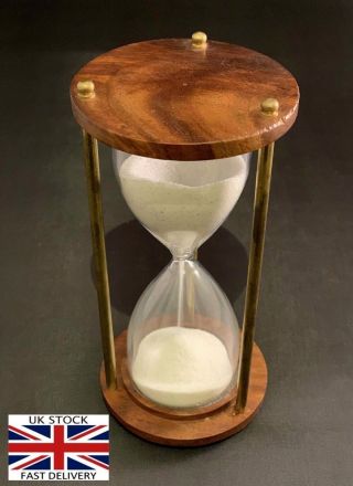 Wooden Antique Hourglass Sand Timer Vintage Hourglass Maritime Nautical Decor 6 "
