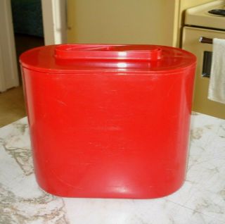 Kartell Giotto Stoppino Mid Century Modern Red Ice Bucket With Tong 4624