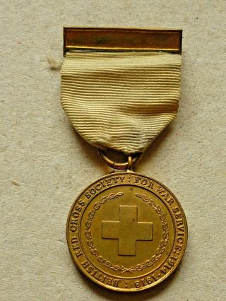 Antique World War One The British Red Cross War Service Medal 1914 - 1918