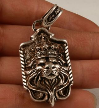2 CHINESE TIBETAN SILVER HAND CARVING SKULL LION KING PENDANT COOL COLLEC 3