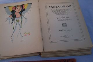 Antique Collectable Ozma Of Oz Book L.  Frank Baum 1907 Illustrated John R.  Nei 6