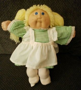Vintage 1984 Cabbage Patch Girl Doll Blonde Hair & Blue Eyes