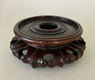 Antique,  Probably Chinese,  Wood Wooden Stand For Vase Or Bowl,  Socle / Support