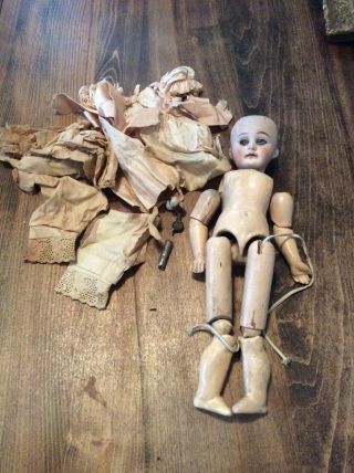 Vintage 11 " Jumeau French Bebe Doll,  Porcelain Head G2,  Compo/wood Body 3/0 Vtg
