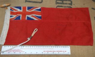 Vintage Small Stitched Linen Boat / Yacht Red Ensign Flag Prop Display