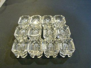 Antique Eapg Vtg Clear Pressed Glass Open Salt Footed Cellar Dish Set Of 12