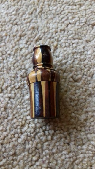 Very Rare Antique Tunbridge Ware Pin Miniature Perfume Holder