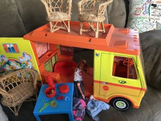 Vintage 1971 Barbie Country Camper Rv Mattel Accessories Furniture Doll Clothes