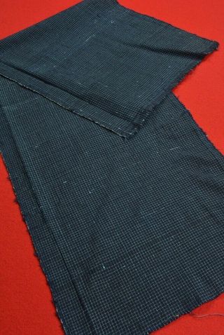 Ac99/80 Vintage Japanese Fabric Cotton/silk Antique Boro Indigo Blue Shima 42.  9 "