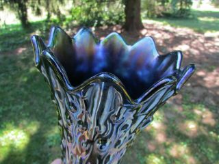 Northwood TREE TRUNK ANTIQUE CARNIVAL GLASS MID - SIZED VASE 4 5/8 
