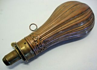 Antique Copper And Brass Powder Flask Made By Hawksley