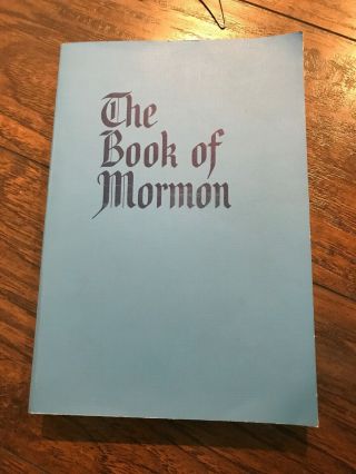 Vintage The Book Of Mormon Softback Large Print Baby Blue 1976 Arnold Friberg