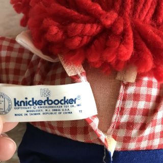 Vintage 1970s Raggedy Andy Knickerbocker Cloth Collectible Toy Doll 12 Inch 5