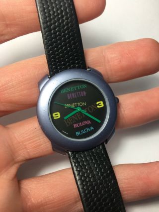 Vintage Bulova Benetton Watch Colors Unisex Retro Collectable Battery 2