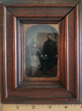 Antique Tintype Photo - Couple Togethed Civil War Era