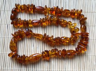 Old Gem Natural Antique Baltic Vintage Amber Jewelry Yellow Necklace Beads Rare