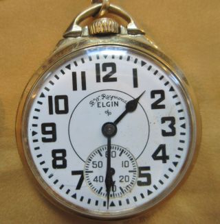 Elgin B.  W.  Raymond 21 Jewel 571 Model 20 Railroad Sz 16s Lever Set Pocket Watch