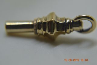 Antique Solid 14k Gold Hexagon Pocket Watch Key Acid