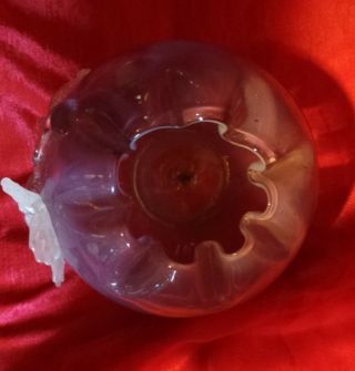 Antique Victorian Amethyst Glass Rose Bowl with Applied Flowers 5