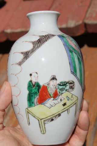 antique Chinese Republic famile Verte vase 3