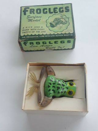 Frog Legs Lure Still.  Two - Piece Box Jensen Distributing Co.  Waco Texas