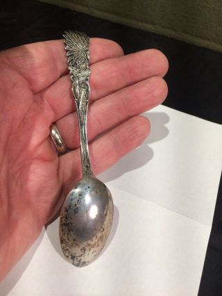 925 Sterling Silver Indian Head Salt Lake City Temple Souvenir Spoon 2