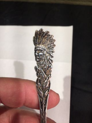 925 Sterling Silver Indian Head Salt Lake City Temple Souvenir Spoon 5