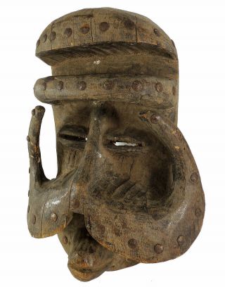 Dan Guere Mask With Iron Studs African Art Was $310.  00