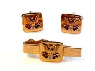 Vintage Fraternal Order Of Eagles Cufflinks And Tie Clasp
