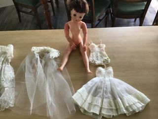 Bride Madame Alexander Vintage 20”cissy Clothes Doll Need Tlc As Found