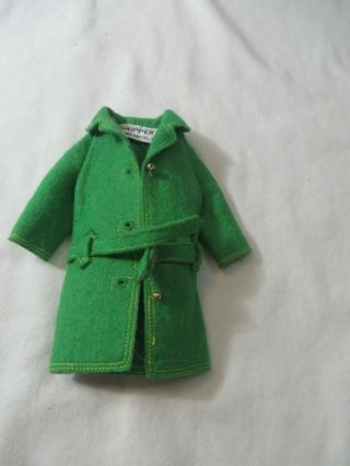 Vintage Barbie Skipper Town Togs 1922 Green Felt Coat Jacket