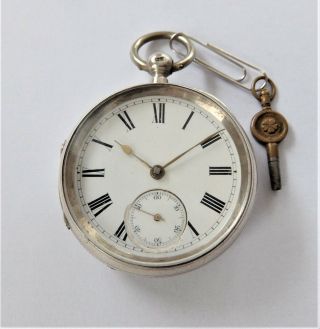 1890 Silver Cased English Lever Pocket Watch In Order
