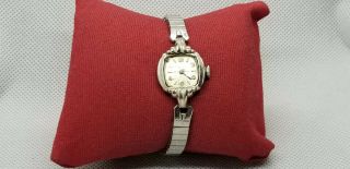 Vintage Cal 7bu Bulova 17j Ladies Wrist 10k R.  G.  P Bezel Watch Running