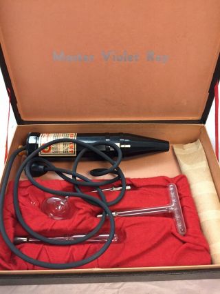 Vintage Master Violet Ray High Frequency Machine 3 Wands