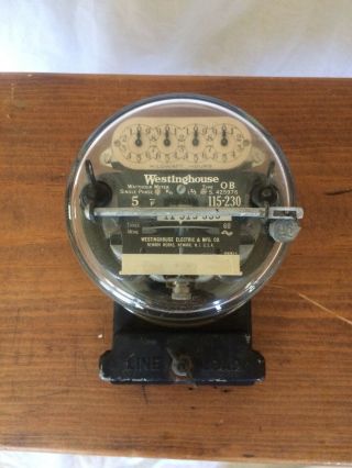 Westinghouse Electric Watt Hour Meter Lamp Antique