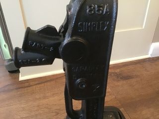 Vintage Simplex 85a Railroad Jack 5 Ton House Jack Antique Cast Iron 5
