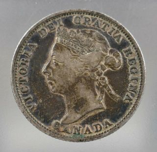 Antique 1900 Canada Silver 25 Cents Quarter Dollar Coin