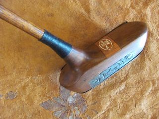 Antique Hickory Shaft MM Importing Co.  Wooden Mallet Golf Putter 6