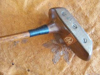 Antique Hickory Shaft MM Importing Co.  Wooden Mallet Golf Putter 7