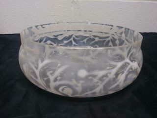 Antique Hobbs Crystal Opalescent Coral/ Seaweed 8 " Bowl