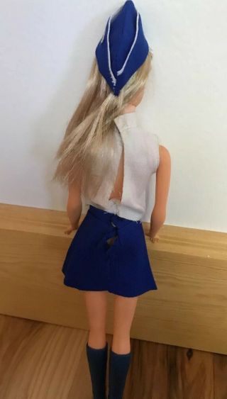 Vintage Barbie HTF CLONE AIRLINE STEWARDESS OUTFIT,  BLUE LACE UP BOOTS 7