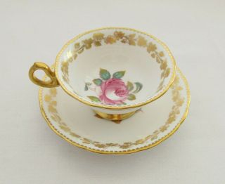Royal Chelsea Tea Coffee Cup Saucer Set Pink Rose Gilded Porcelain Set Vintage