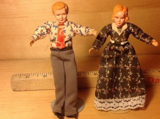 Vintage Mom & Dad Caco Doll House Dolls West Germany? 5 1/2 " Bendable