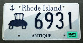 Rhode Island 2004 Antique Vehicle License Plate.