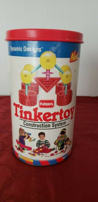 Vintage 1991 Playskool - Hasbro Tinkertoy Construction System 802 - 43 Pc
